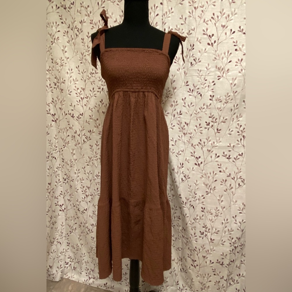 AND NOW THIS - Textured Tie-Strap Fit & Flare Dress (NWT)